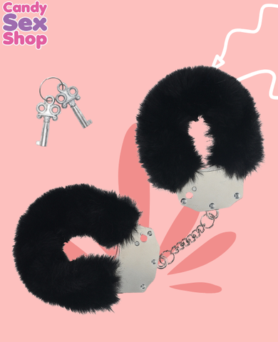 66. Ouch!   Heavy Duty Fluffy Handcuffs – Black (ja8091) (2)
