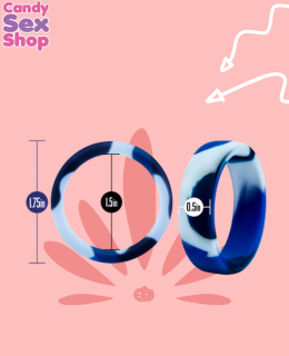 125.  Camo Silicone Cock Ring Blue (ja6879) (2)