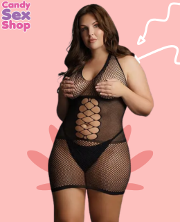 112.  Peek A Boo Fishnet Dress (ja7041)