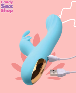 223. Power Bunnies Snuggles 10x Silicone Rabbit Vibrator – Teal (ja8355) (4)