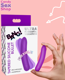 208. Bang! Tapered Silicone Bullet   Purple (ja8631)