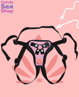 92. Arnes Para Doble Dildo Con 2 Argollas   Rosa (ja8218) (2)