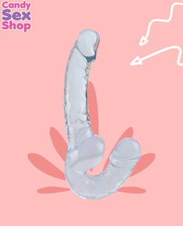 292. Metallic Strapless Double Head Dildo   Clear(ja8297) (2)