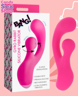 277. Bang! Gyro Rabbit Silicone Vibrator – Pink (ja8820)