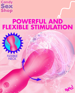 224. Bang! 18x Vibrating Silicone Mini Wand   Pink (ja8909) (5)