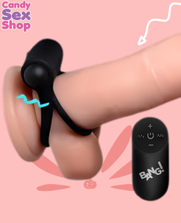 90.  Bang! Silicone Cock Ring & Bullet W Remote Control Black (ja6146) (2)