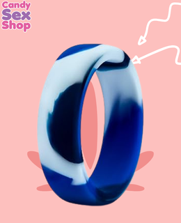 125.  Camo Silicone Cock Ring Blue (ja6879) (2)