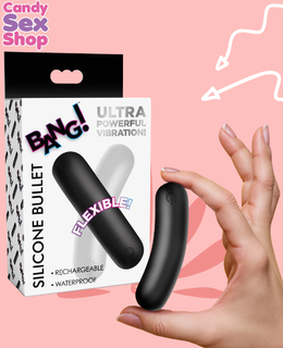 209. Bang! Silicone Bullet Flexible   Black (ja8630)