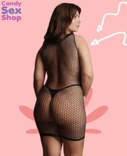 111.  Mini Net Dress With Opaque V Shape (ja7045) (2)